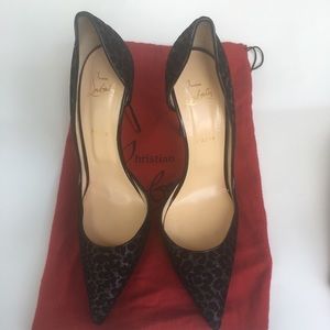 Christian Louboutin Leopard 100mm d’Orsay heels